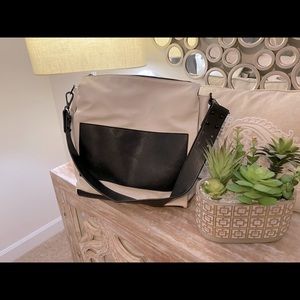French Connection White/Black Shoulder Bag